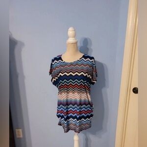 Chevron Patterned Multicolor Women's Top